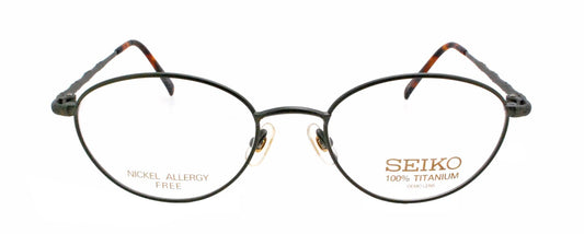 New Authentic SEIKO T821 051 Matte Green Nickel Allergy Free Titanium Eyeglasses0