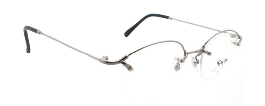 New Kansai KY133M WRU Japan 90s Vintage Matte Silver Half Rim Metal Eyeglasses0