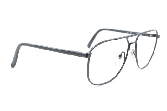 New Alain Delon 2895 2 80s Matte Black Metal Aviator Double Briges Eyeglasses0
