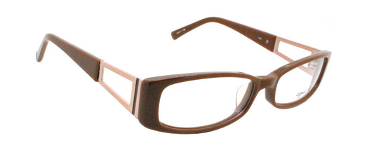 New Authentic agnes b. ABP217 Y05 Brown Plastic Rectangular Eyeglasses Frame NOB0
