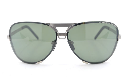 New Porsche Design P'8678 B Extra Curved Silver Titanium Aviator Sunglasses NIB0