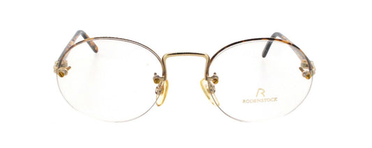 New Authentic Rodenstock R0841 D 80s Vintage Gold Tortoise Half Rim Eyeglasses0