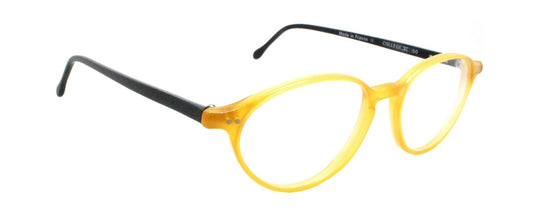 New Francois Pinton COLLEGE VI H 106 BN France Vintage Yellow Oval Eyeglasses0