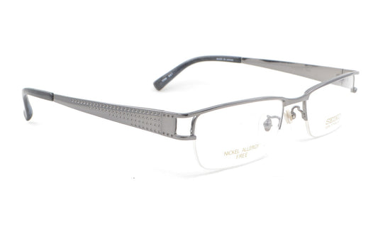 New Authentic SEIKO T749 687 Japan Gray Silver Titanium Half Rim Eyeglasses NIB0