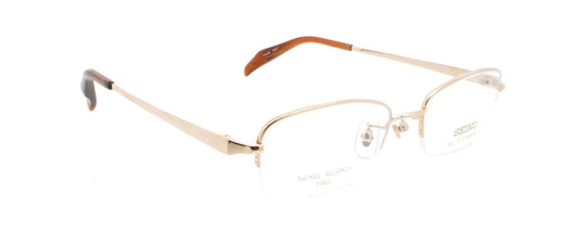 New Authentic SEIKO T916 001 Japan Gold Titanium Half Rim Eyeglasses Frames NOS0