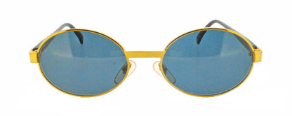 New Authentic Luigi Batani LB-957 C-32 80s Italy Vintage Gold Round Sunglasses1