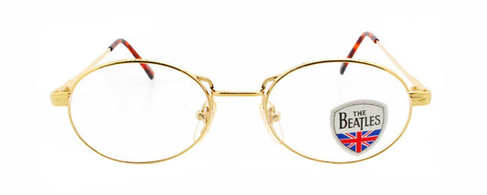 New The Beatles 281 C1 22KGP 90s Apple Corps Japan Vintage Gold Oval Eyeglasses0