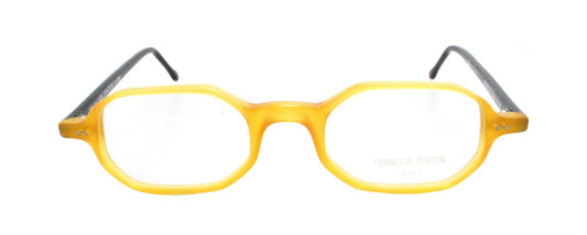 New Rare Francois Pinton REPORTER V H106 BN 80s France Vintage Yellow Eyeglasses0