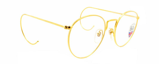 New The Beatles B-239 2 90s Apple Corps Vintage Gold Ear Hooks Oval Eyeglasses0